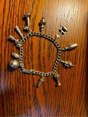 Vintage Enco MCM Silver Charm Bracelet - Silver Tone